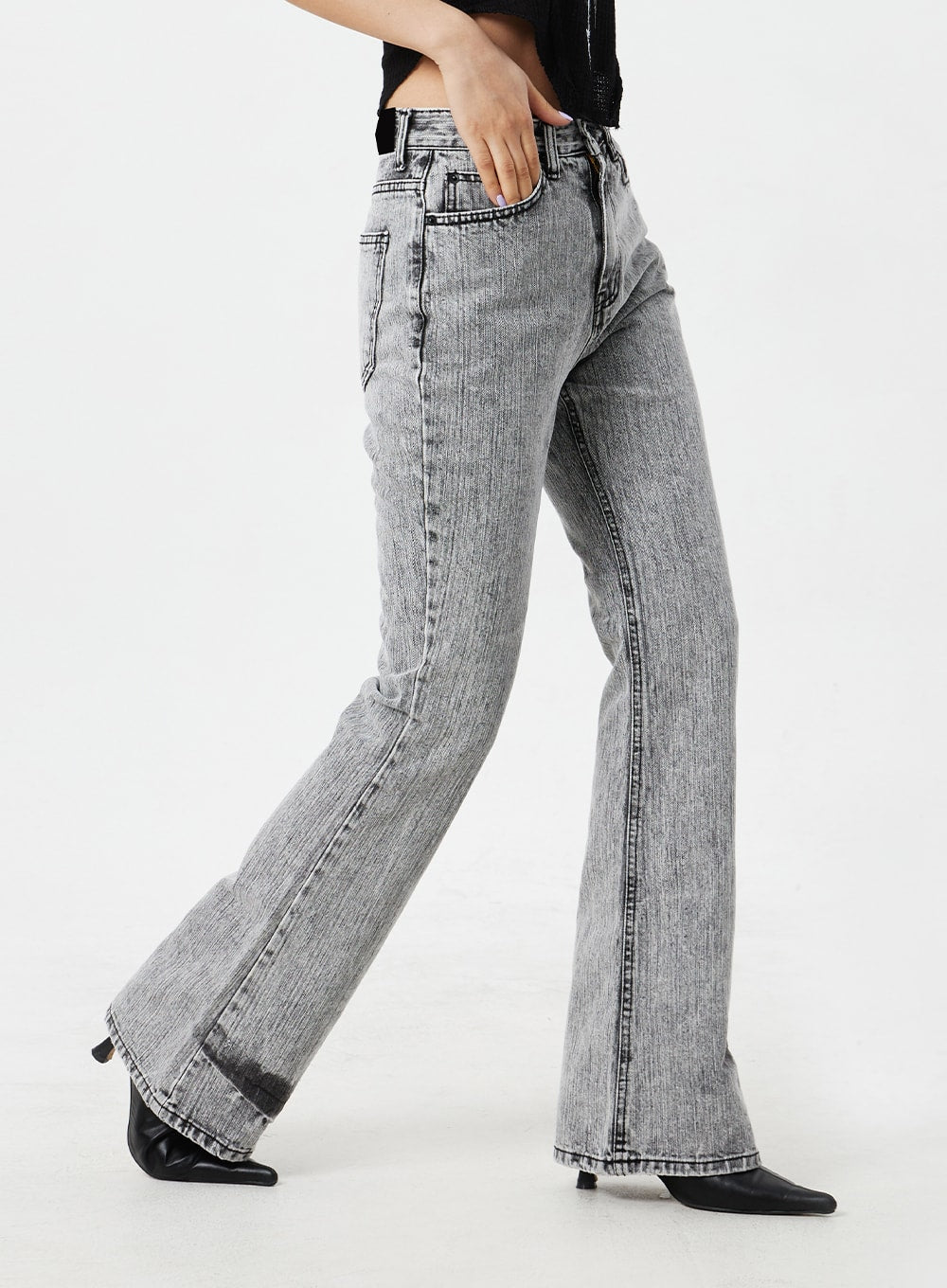 Grey Bootcut Jeans CM324