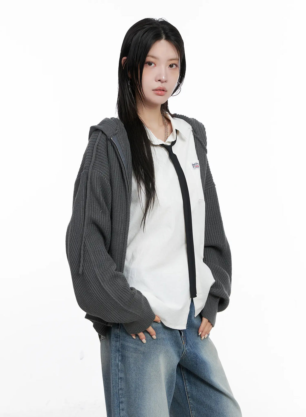 Knit Zip-Up Hoodie CS510