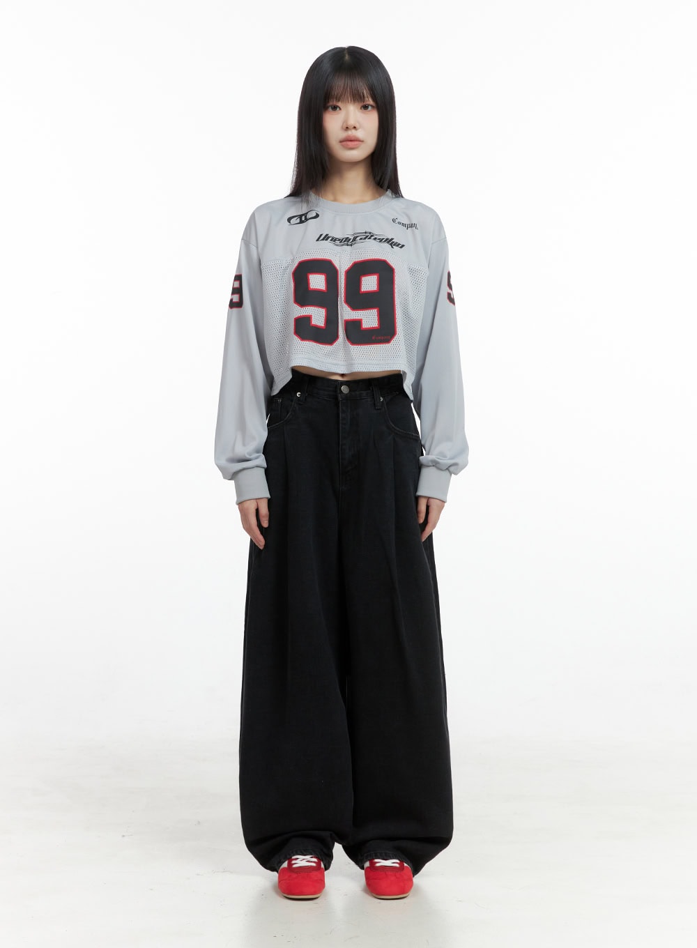 Lettering Mesh Crop Top IO430