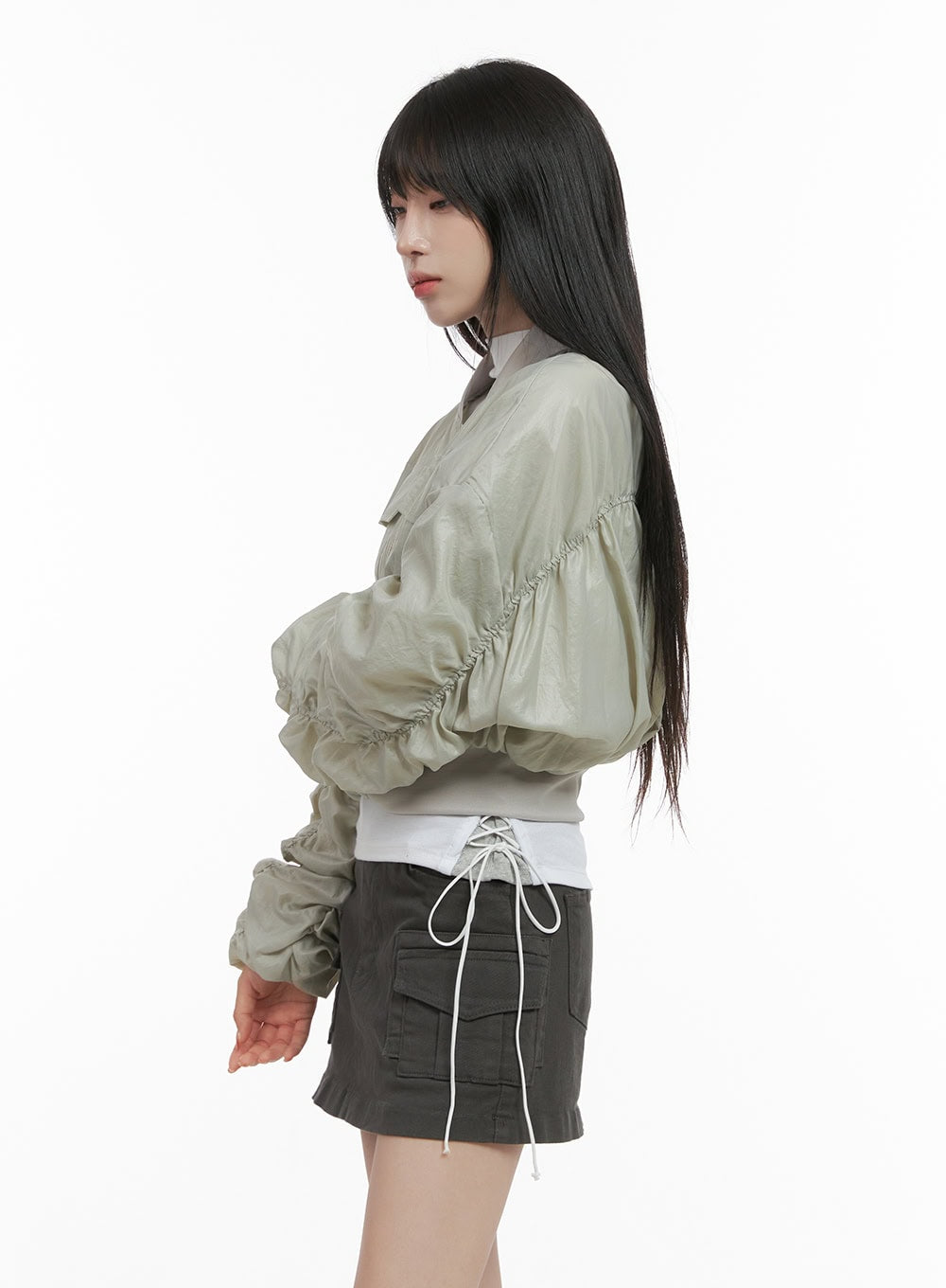 String Shirred Crop Jacket CS419