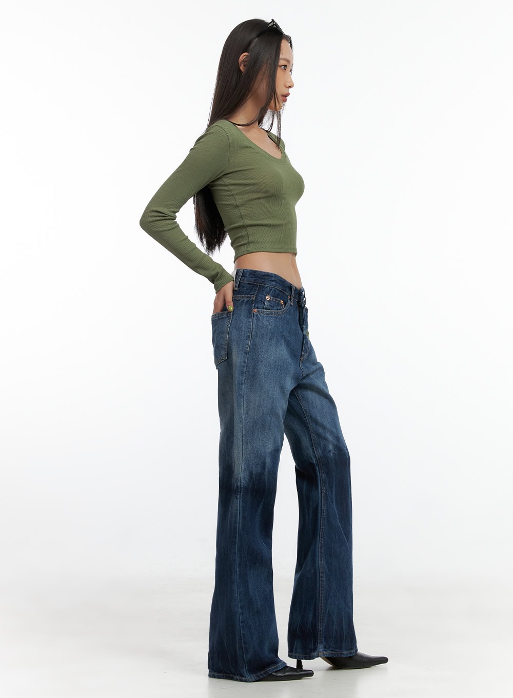 Freya Washed Blue Bootcut Jeans CO424