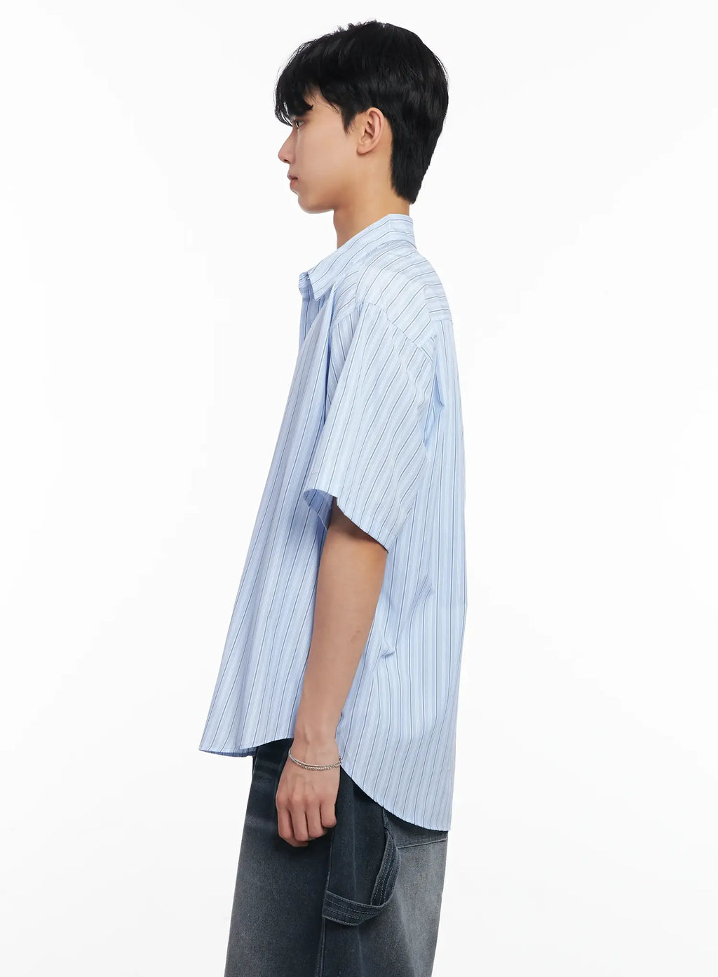 Men's Striped Button-Up Shirt IL504