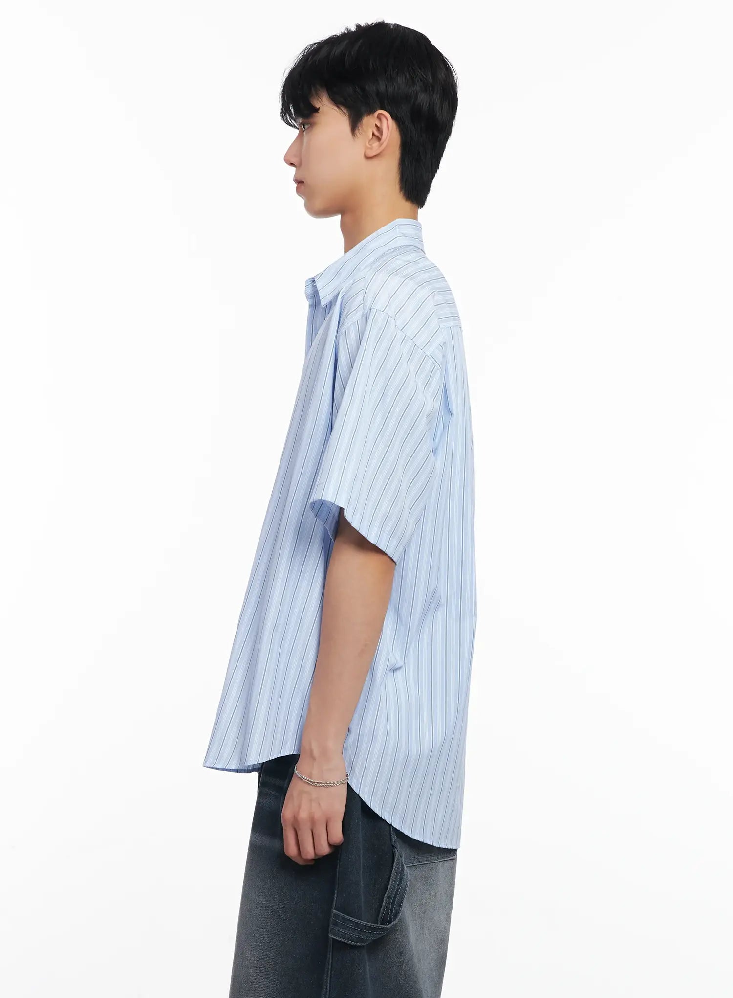 Men's Striped Button-Up Shirt IL504