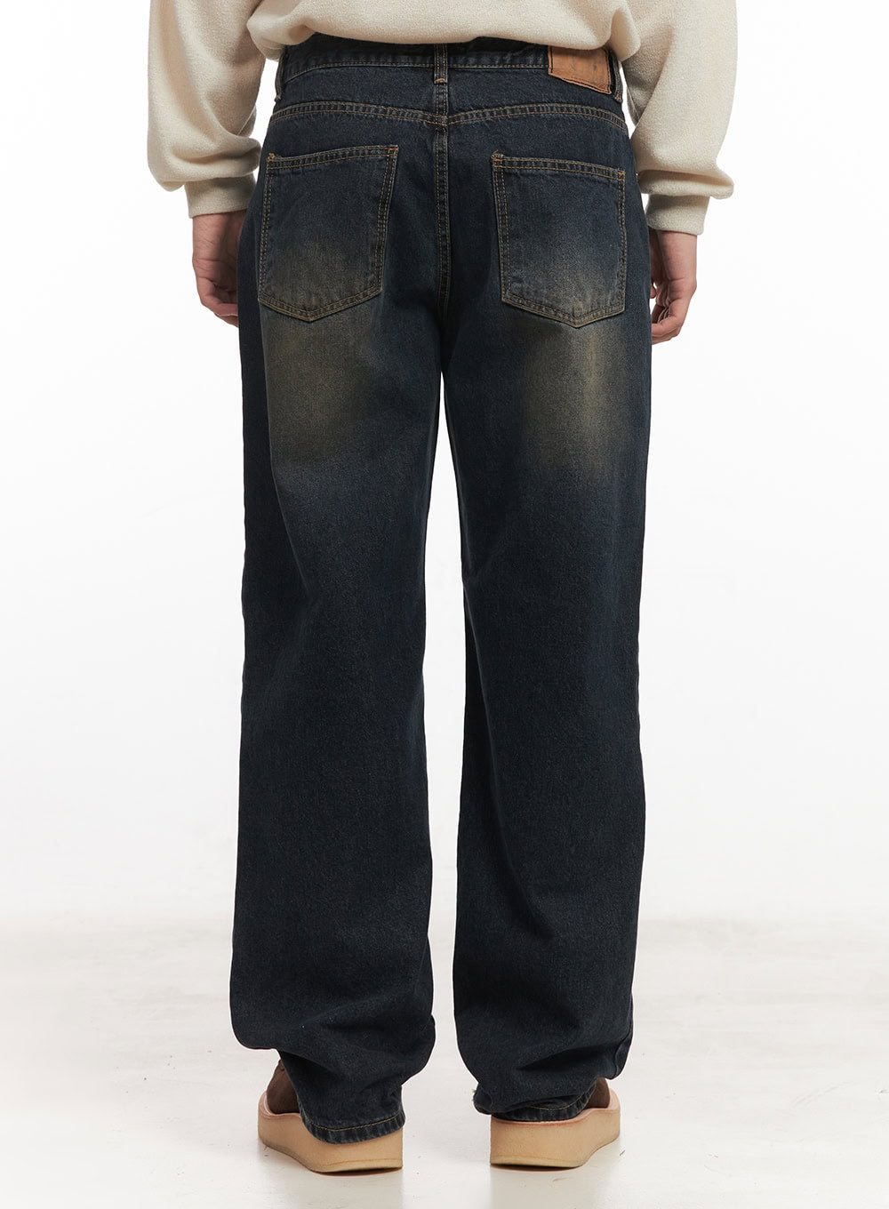 Men's Vintage Washed Wide-Leg Jeans IM527