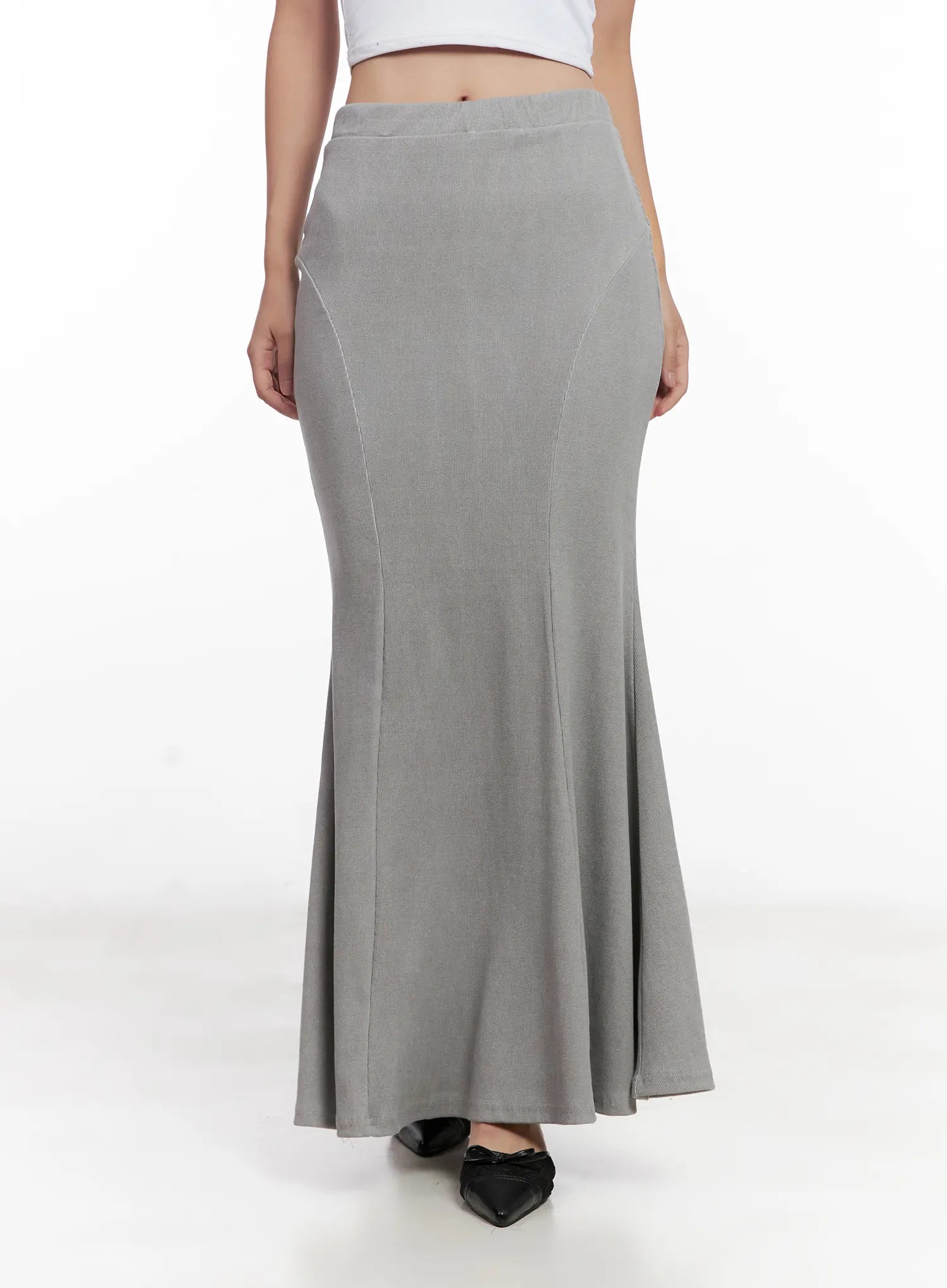 Grey Bodycon Maxi Skirt CL518