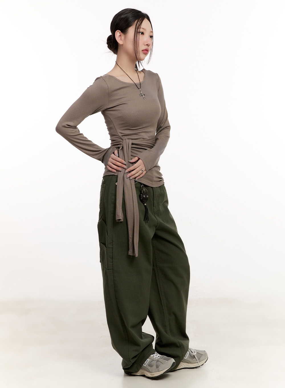 Wrap Tie Long-Sleeve Top CM510