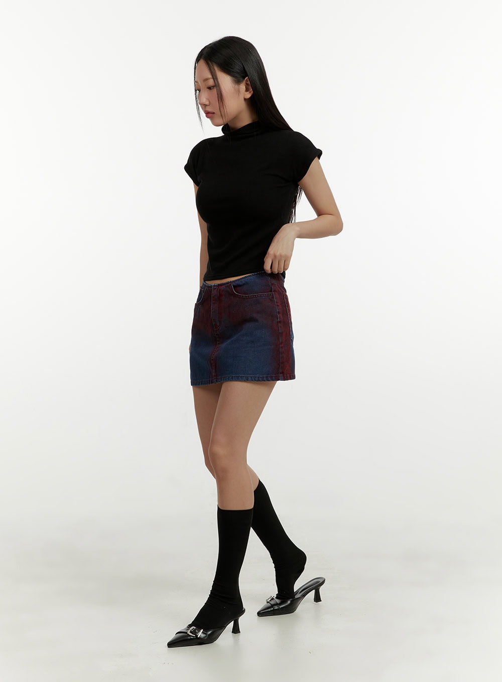 Color Washed Mini Skirt CY408