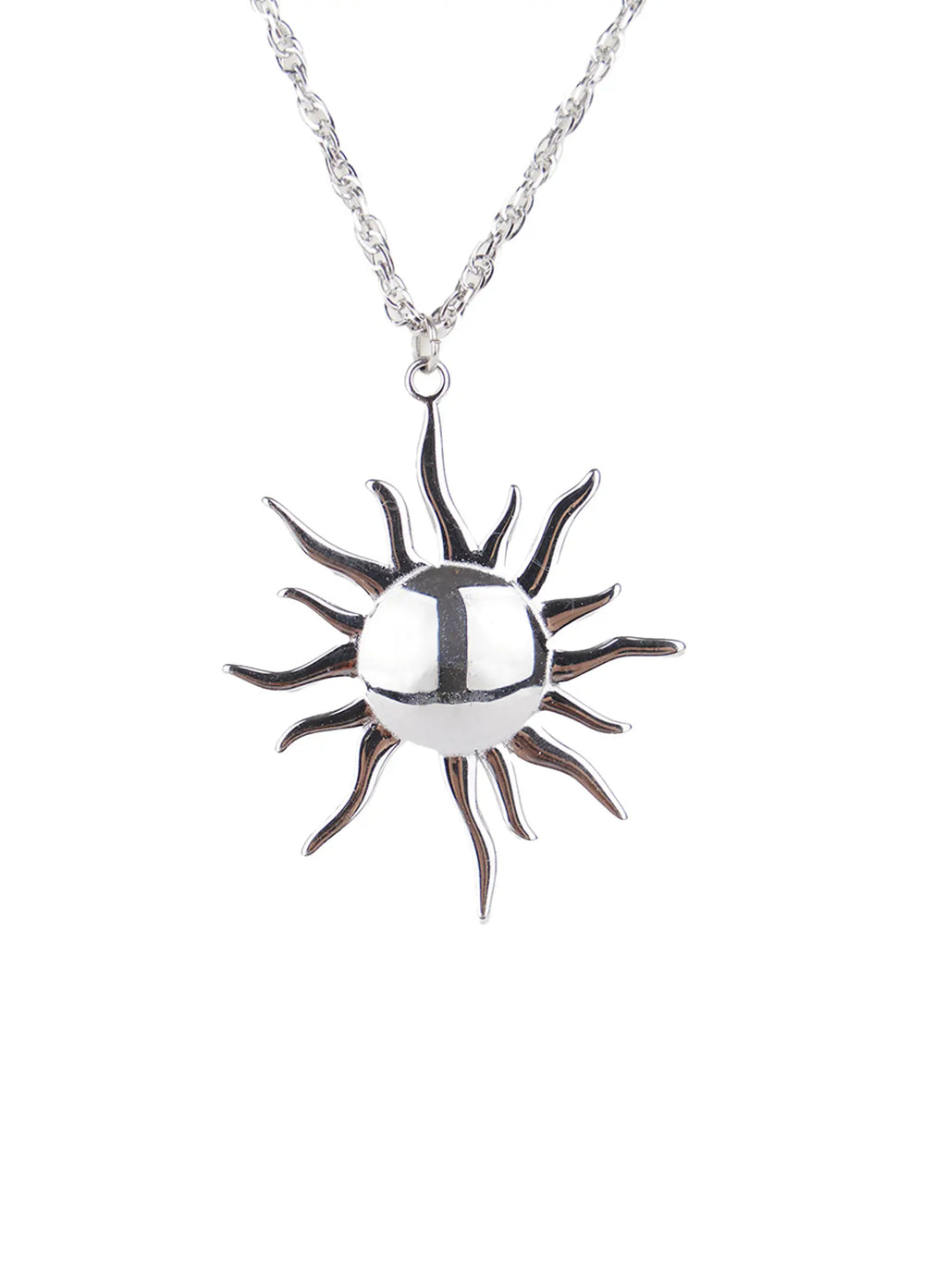 Silver Sun Pendant Necklace CS505