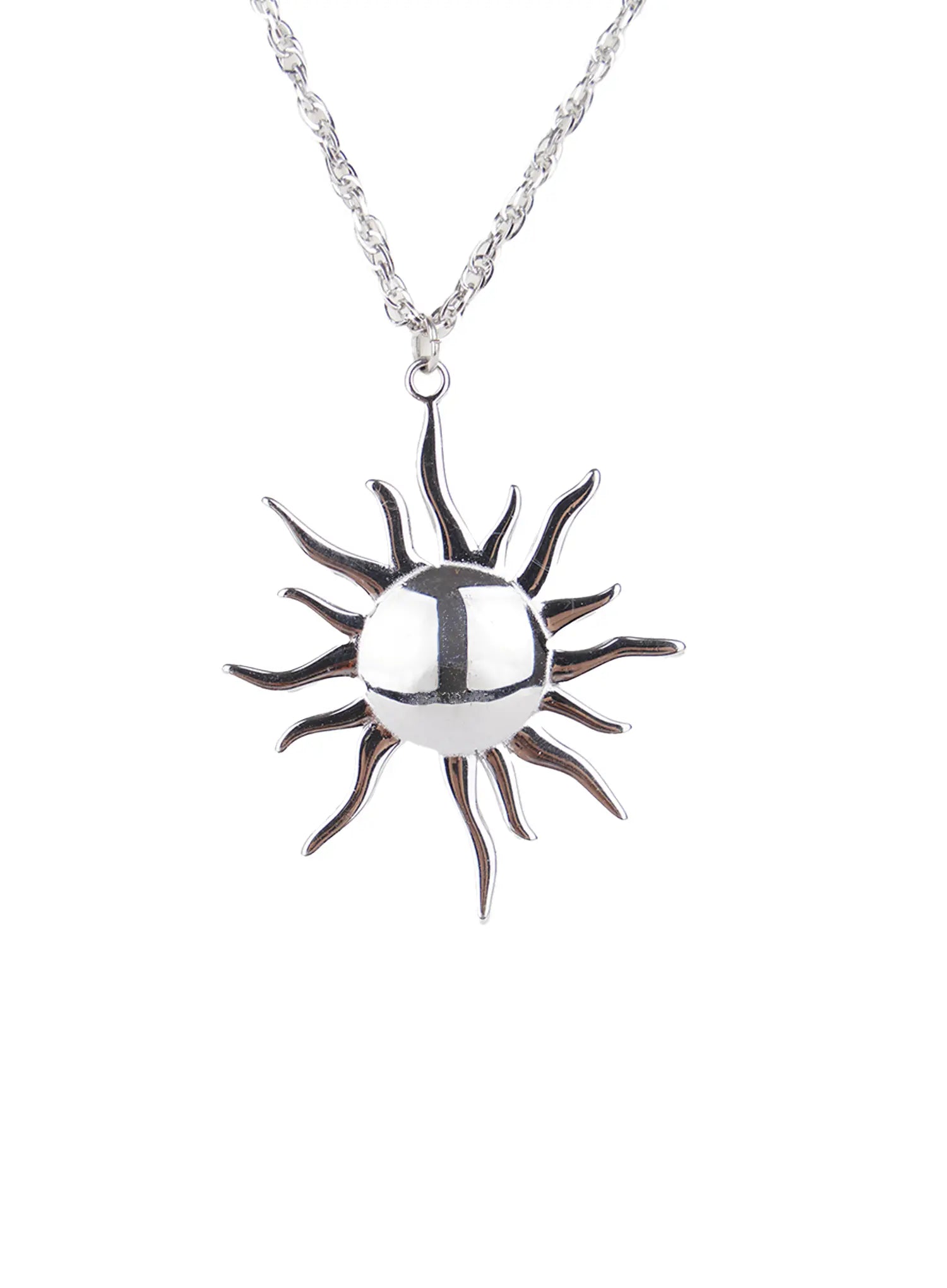 Silver Sun Pendant Necklace CS505