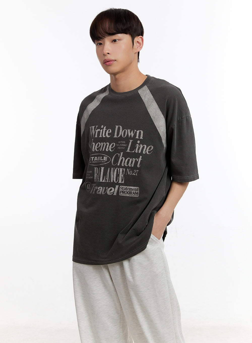 Men's Washed Graphic T-Shirt IA507