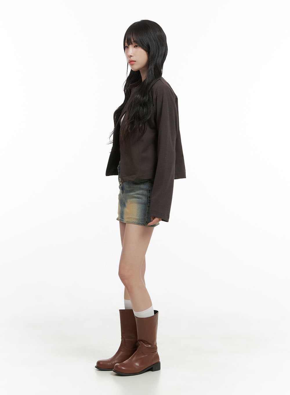 Pocket Zip-Up Solid Jacket CG421