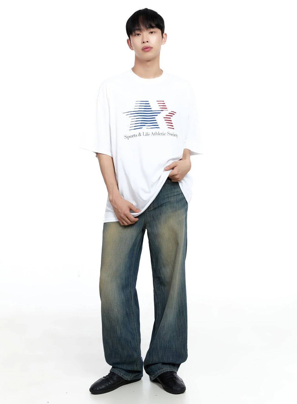 Men's Oversized Star Graphic T-Shirt IG520