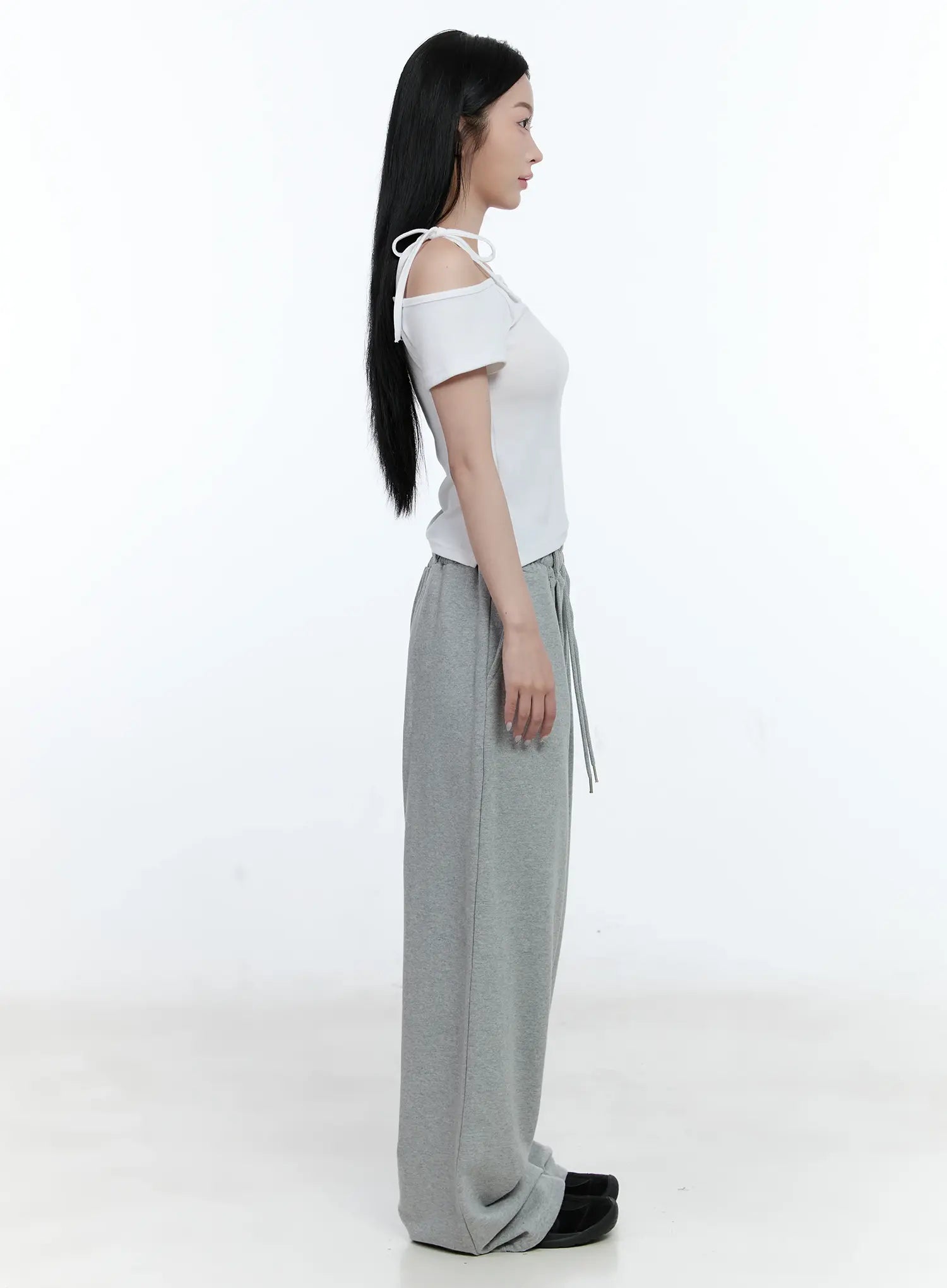 Cozy Pintuck Wide-Leg Sweatpants CG501