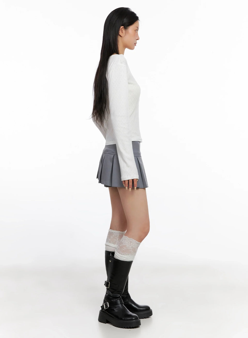 Pleated Low-Rise Mini Skirt IS515