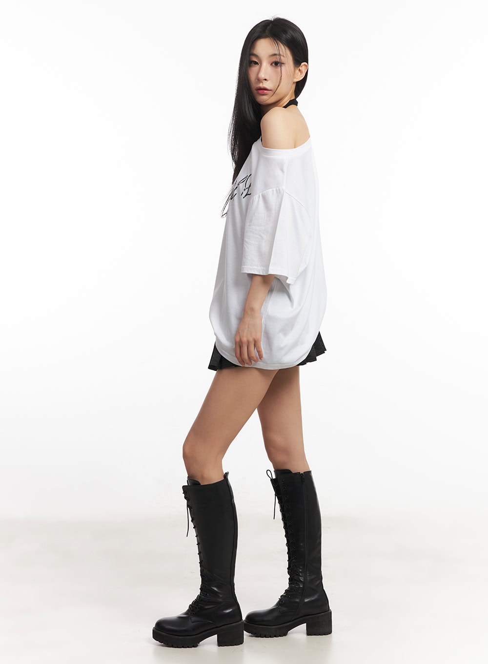 Low-Rise Frill Pleated Mini Skirt CA503