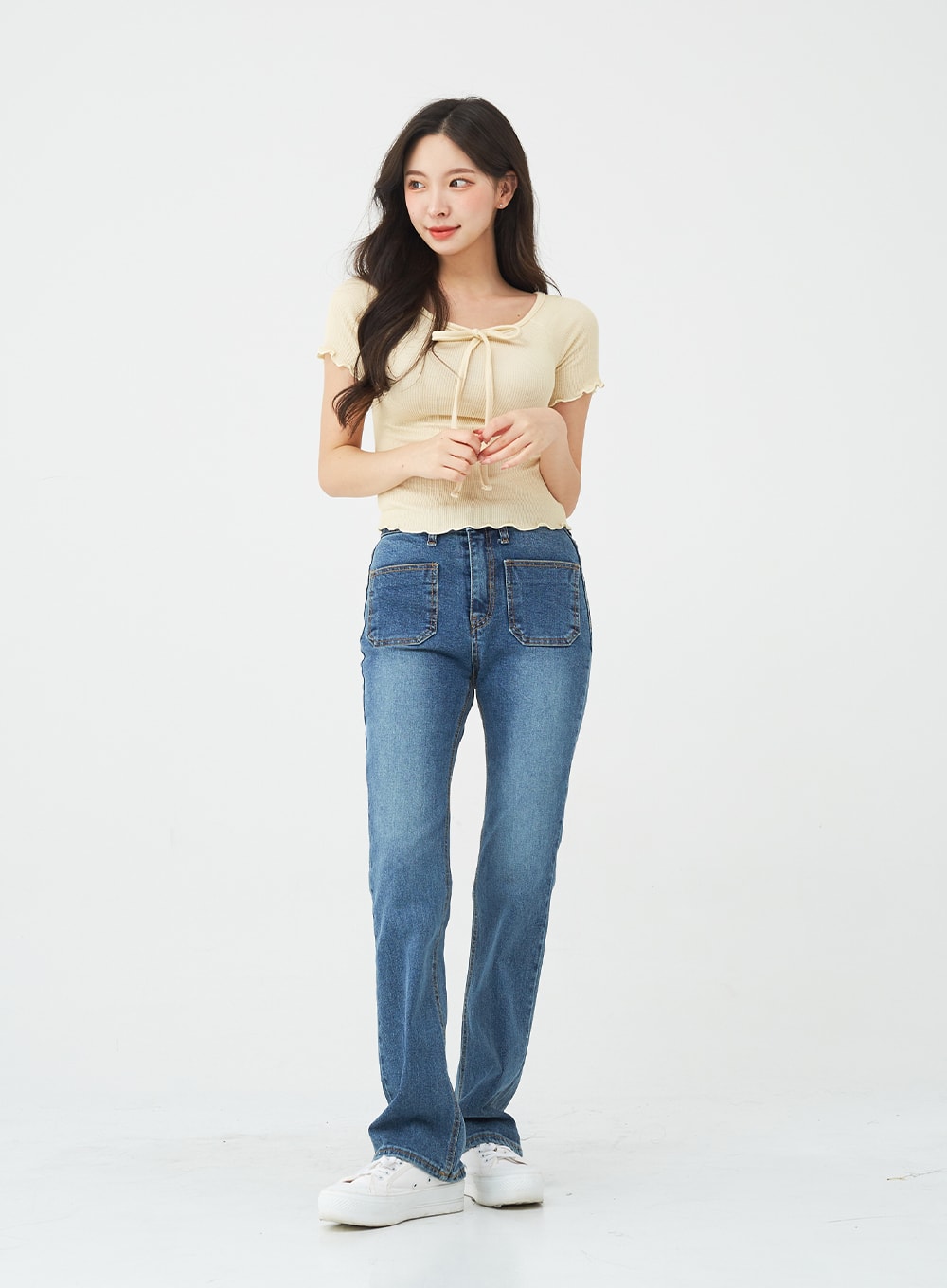 Halter Neck Wave Short Sleeve Tee BG11