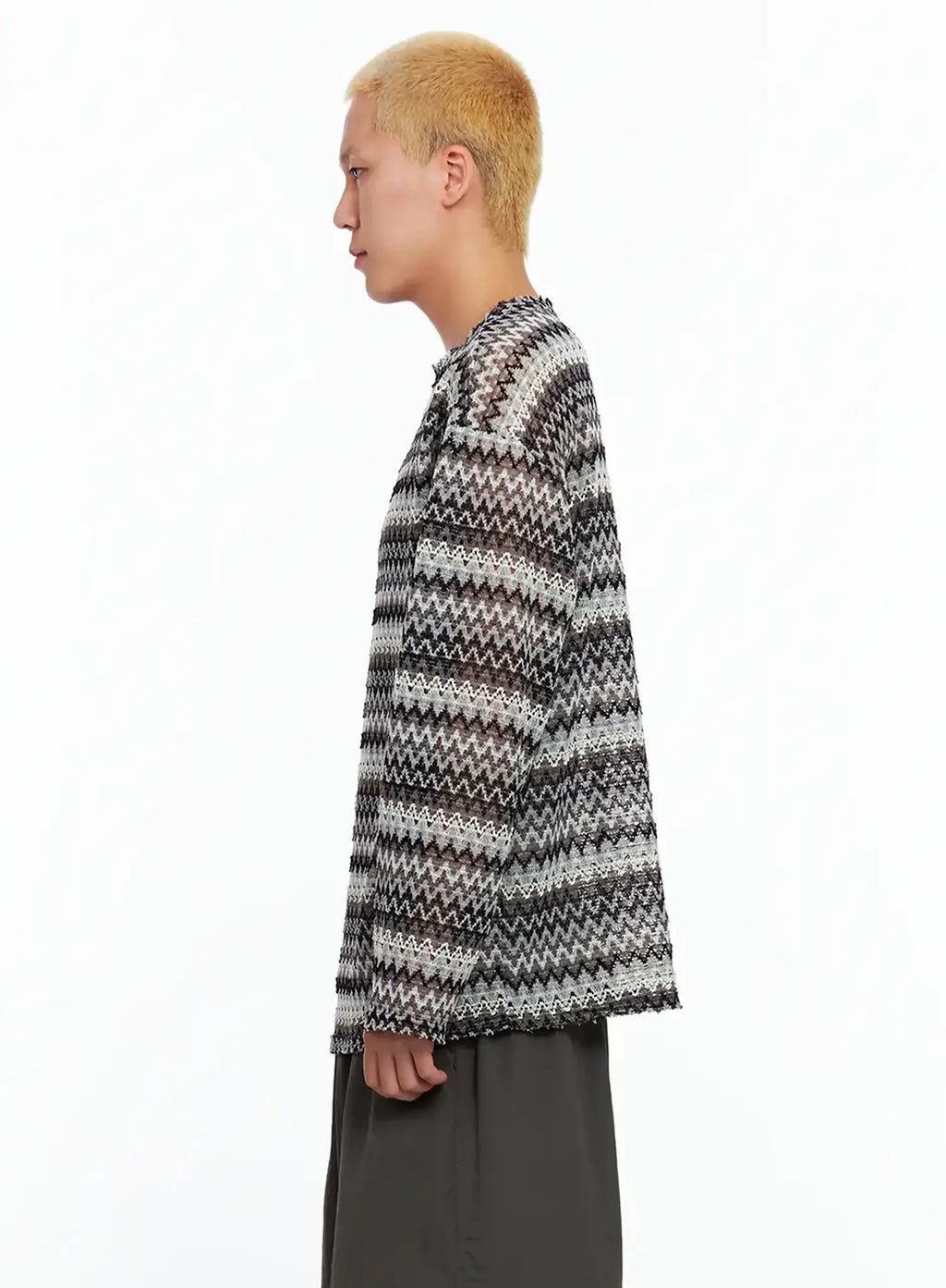 Men's Grunge Mesh Long-Sleeve Tee IL511