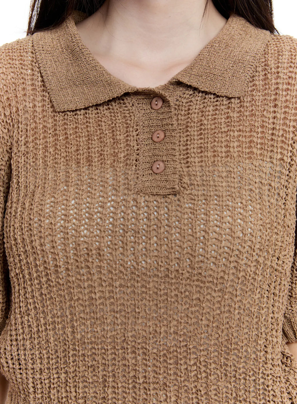 Collared Short Sleeve Sweater CU513