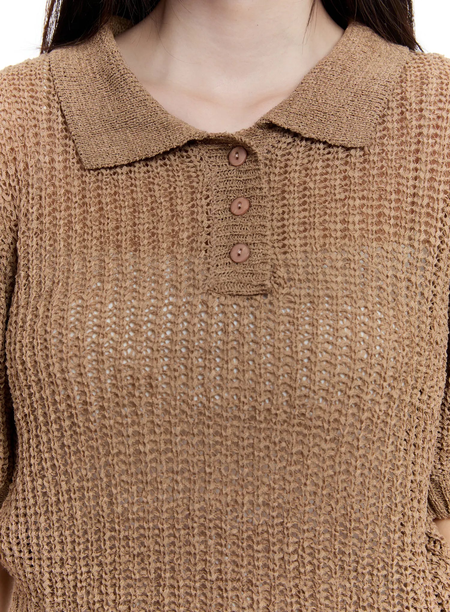 Collared Short Sleeve Sweater CU513