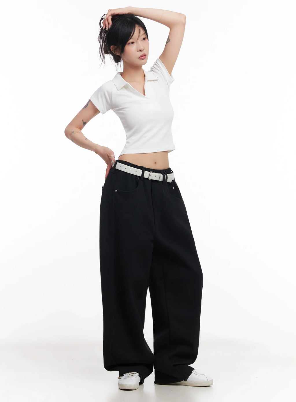 Cropped Collared Tee IC503