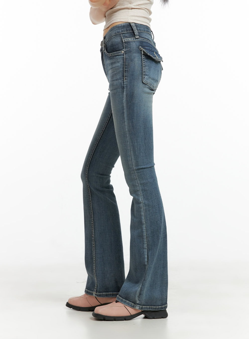 Tight Fit Low Waist Bootcut Jeans CL403