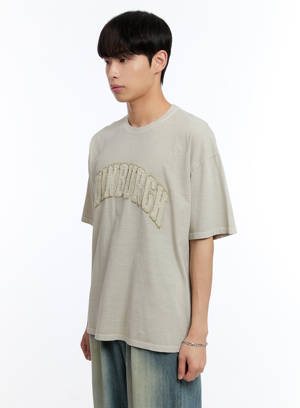 Men's Patch Washed Oversize T-Shirt IY529