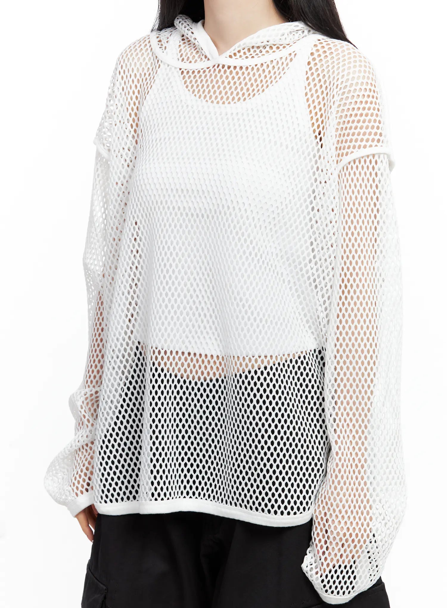 Oversized Mesh Hoodie CU530