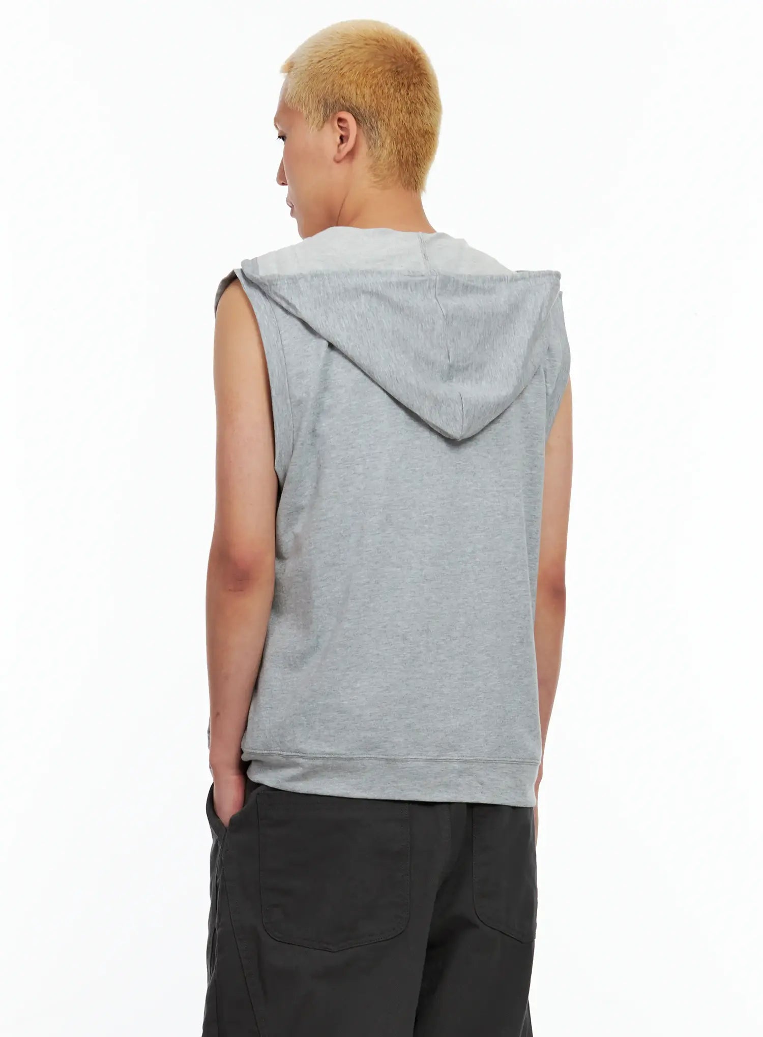 Men's Cotton Zip-Up Hoodie Vest IL511