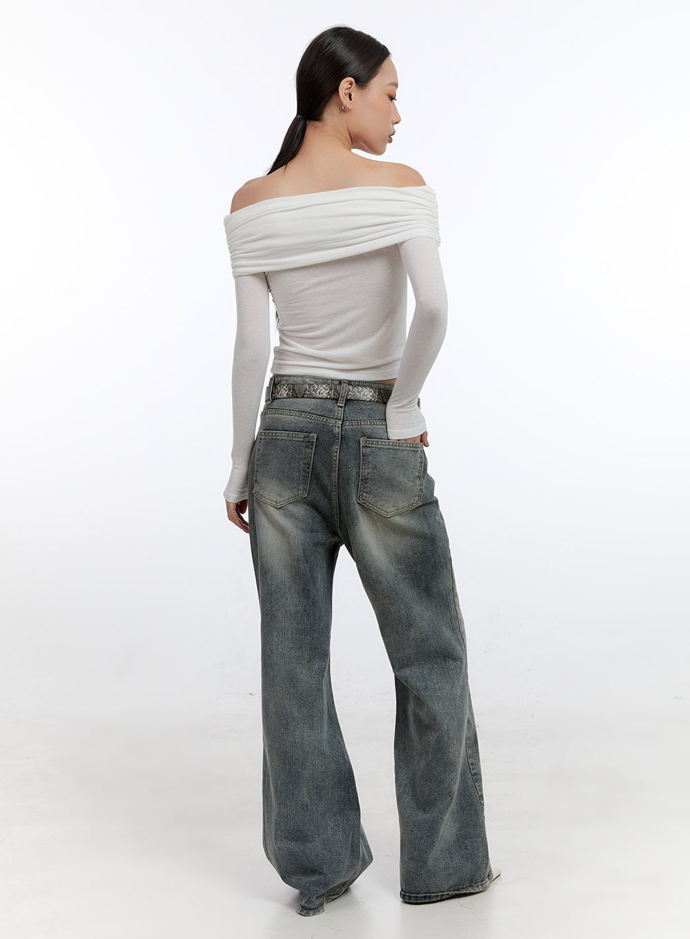 Elegant Shirred Off-Shoulder Top CN401