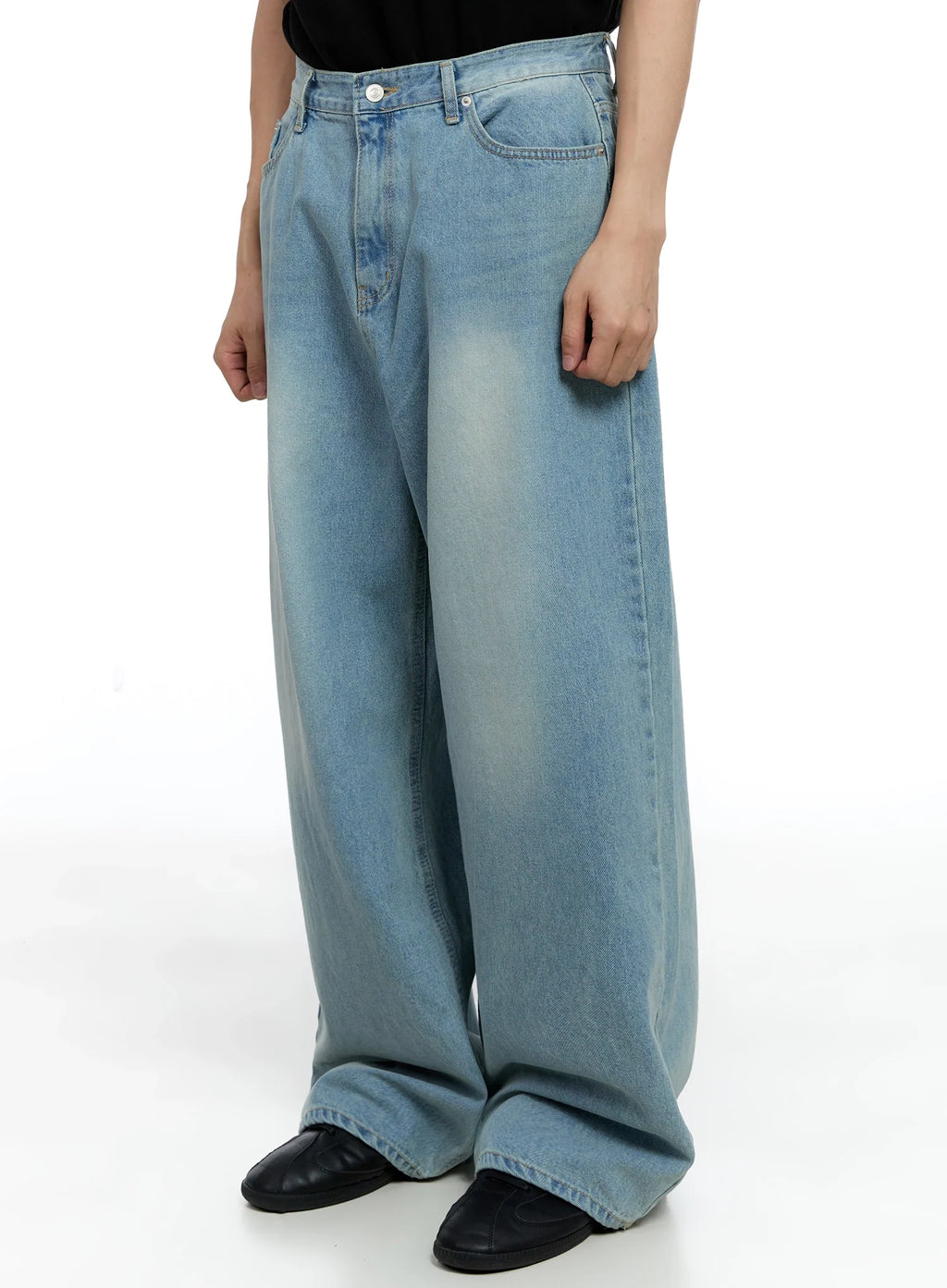 Men's Mid-Wash Baggy Jeans IG520