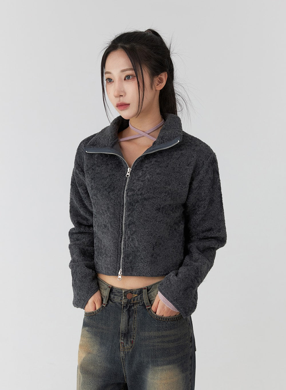 Collared Zip-Up Jacket CD322