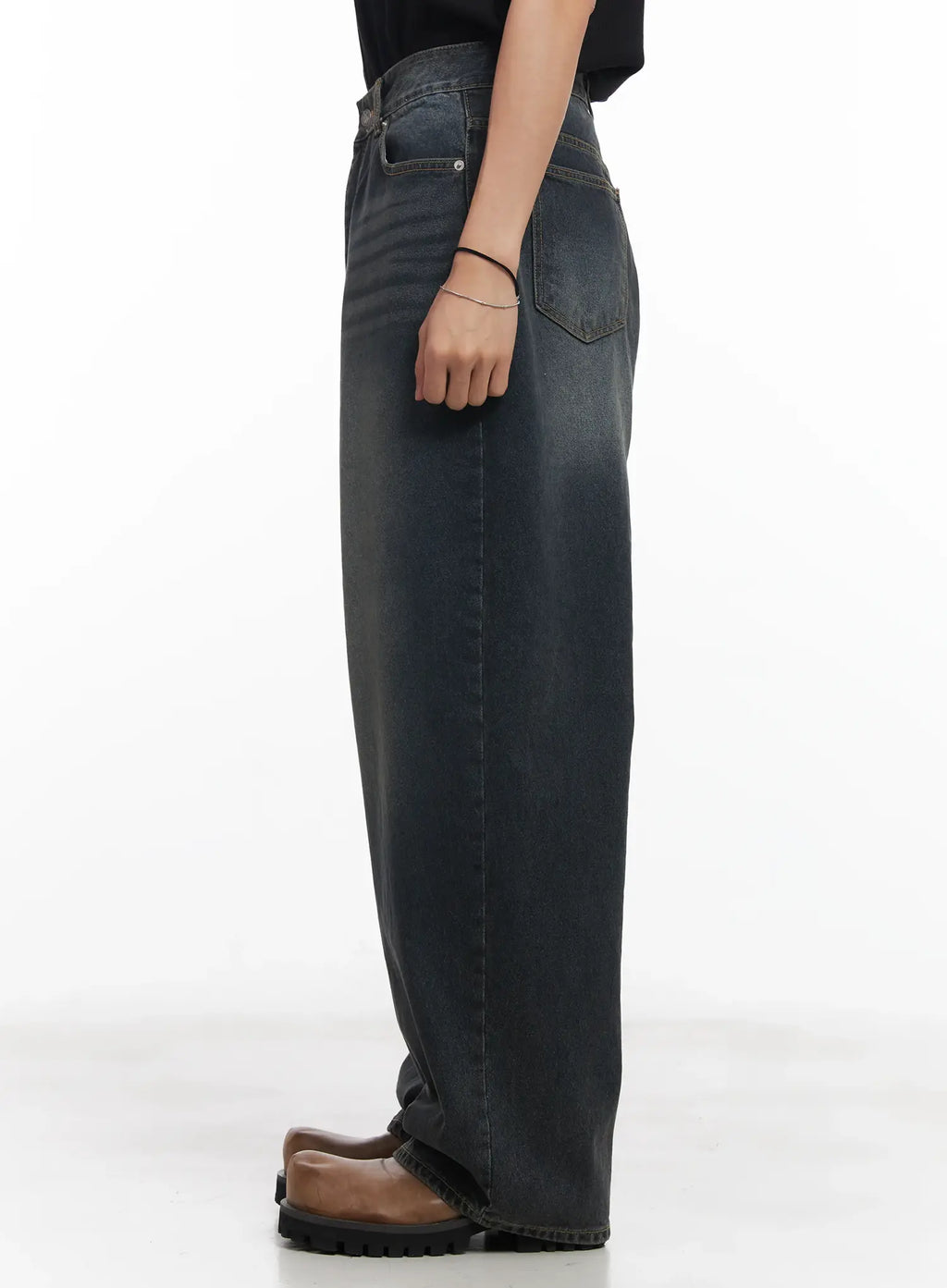 Men's Washed Baggy Jeans IU519