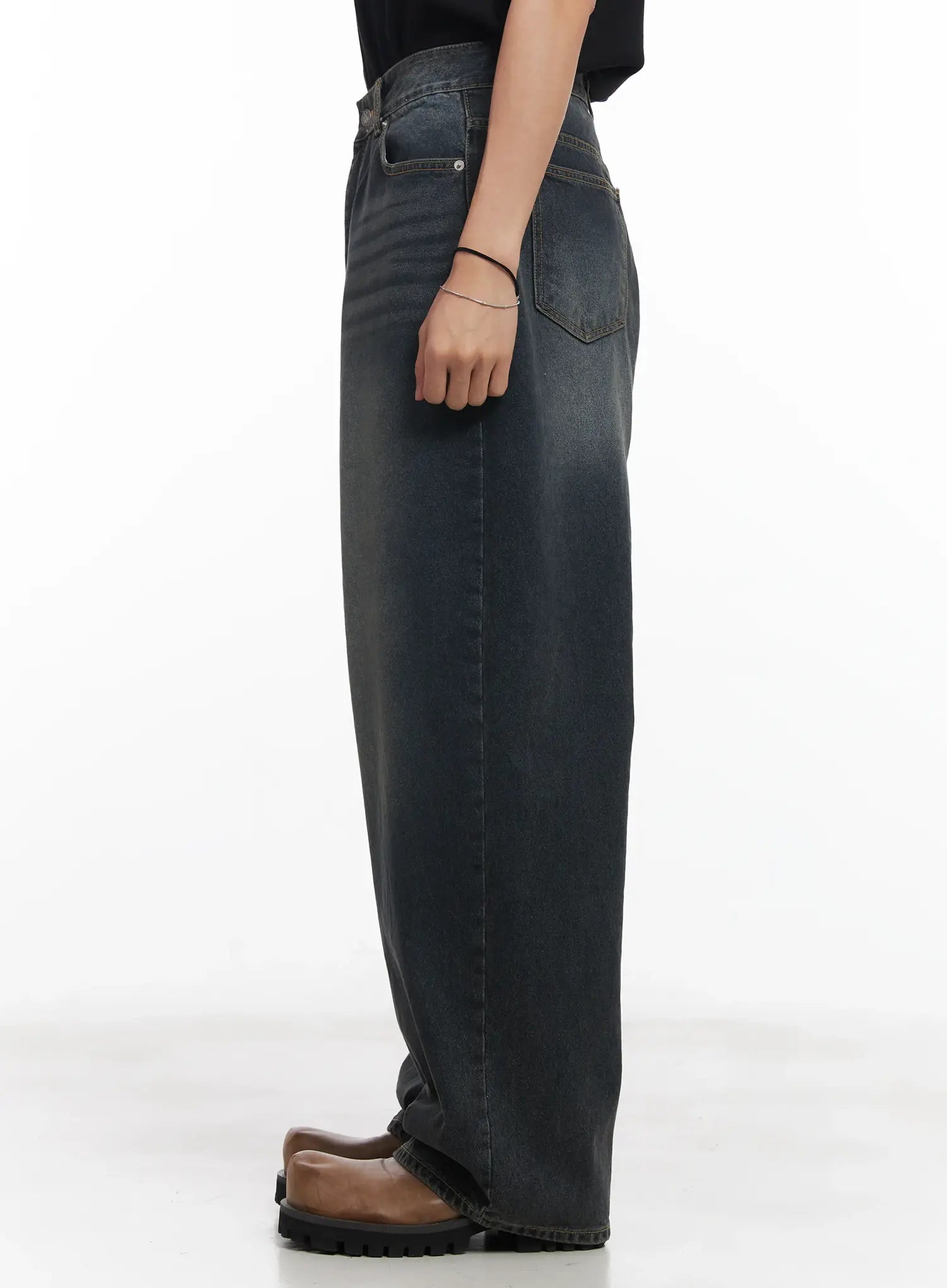 Men's Washed Baggy Jeans IU519