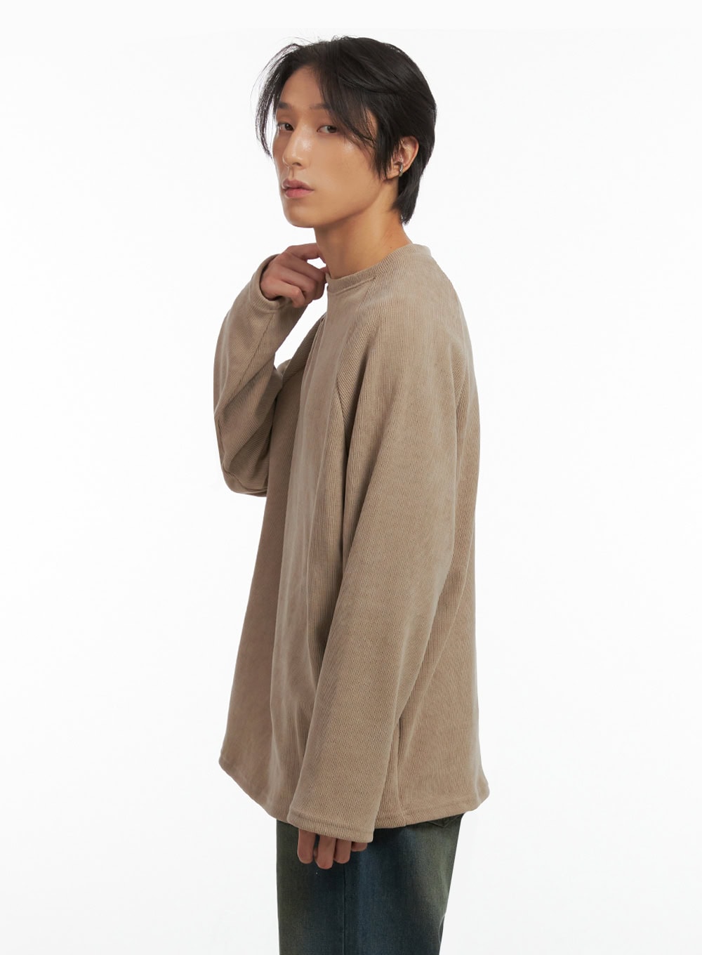 Men's Ribbed Raglan Long Sleeve Tee IO402