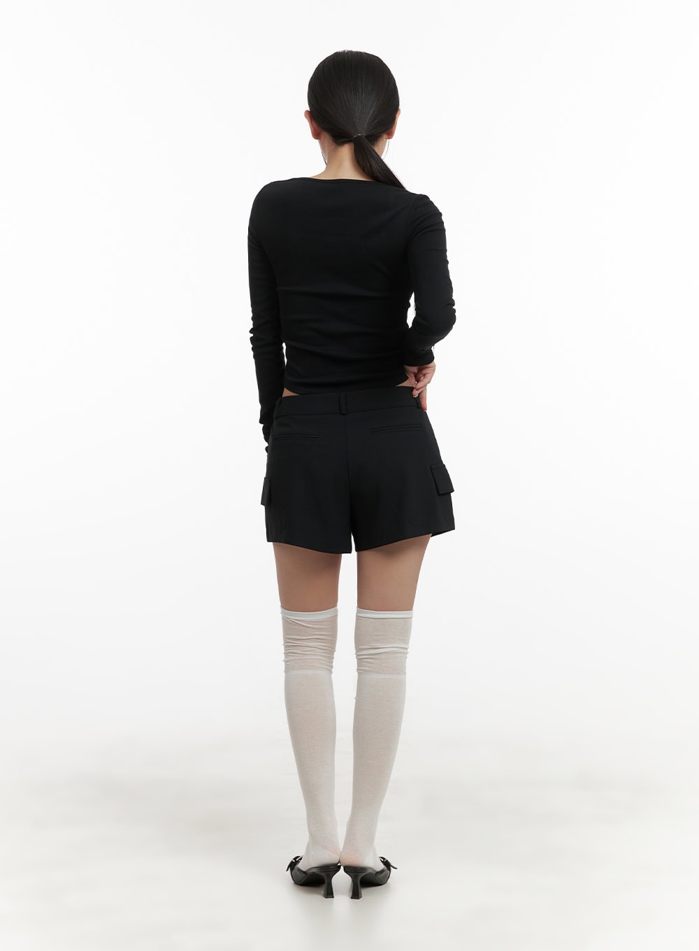 Solid Side Pocket Shorts CY403