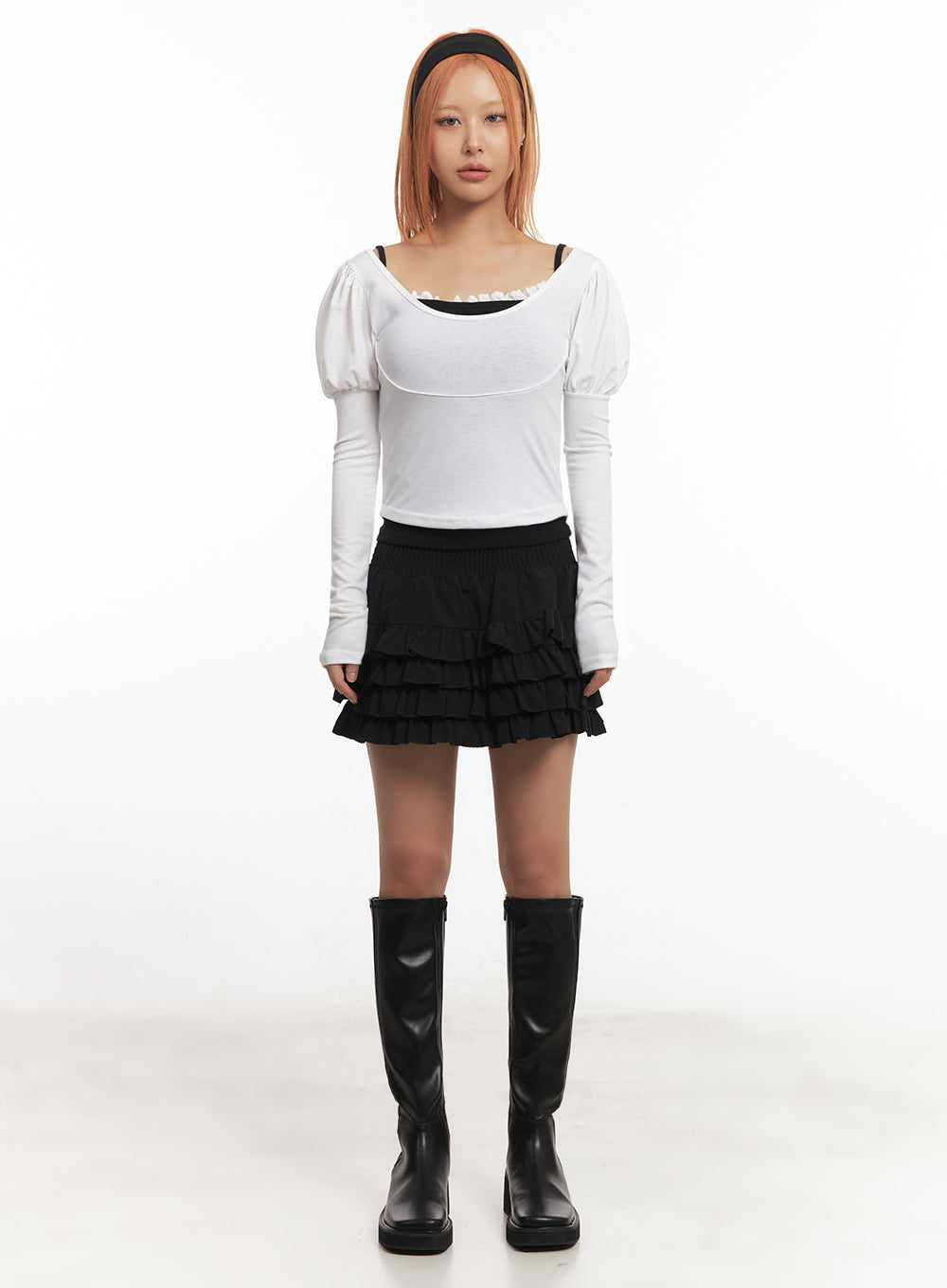 Puff-Sleeve Long Sleeve Top IA515