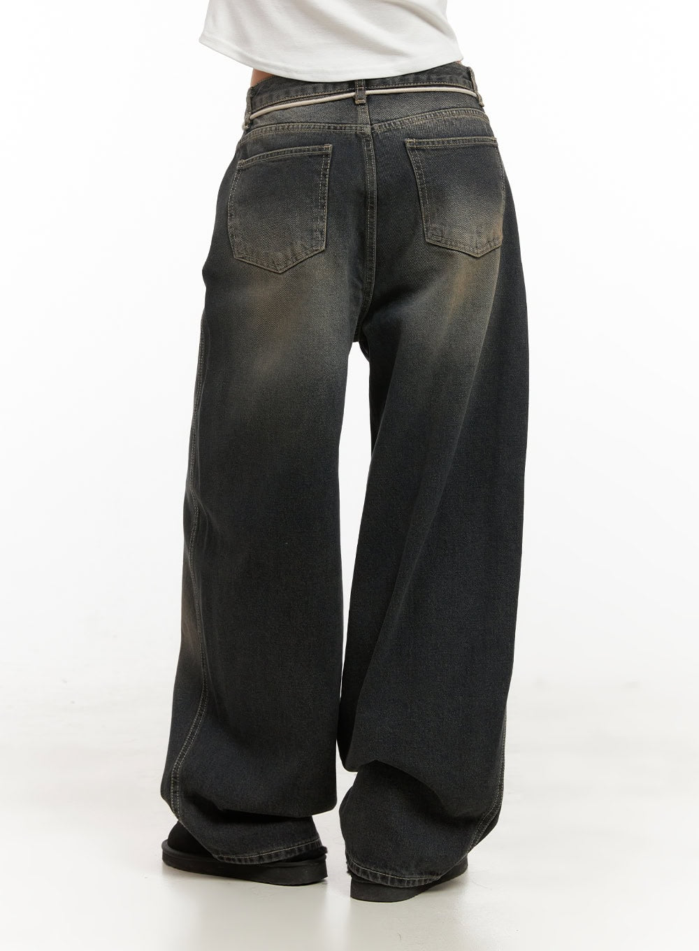 Matilda Washed Denim String Baggy Jeans CD410