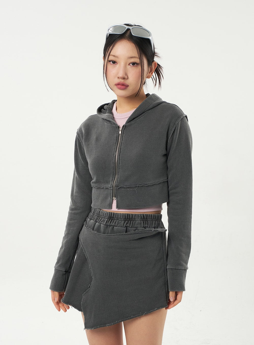Cropped Zip-Up Hoodie CA325