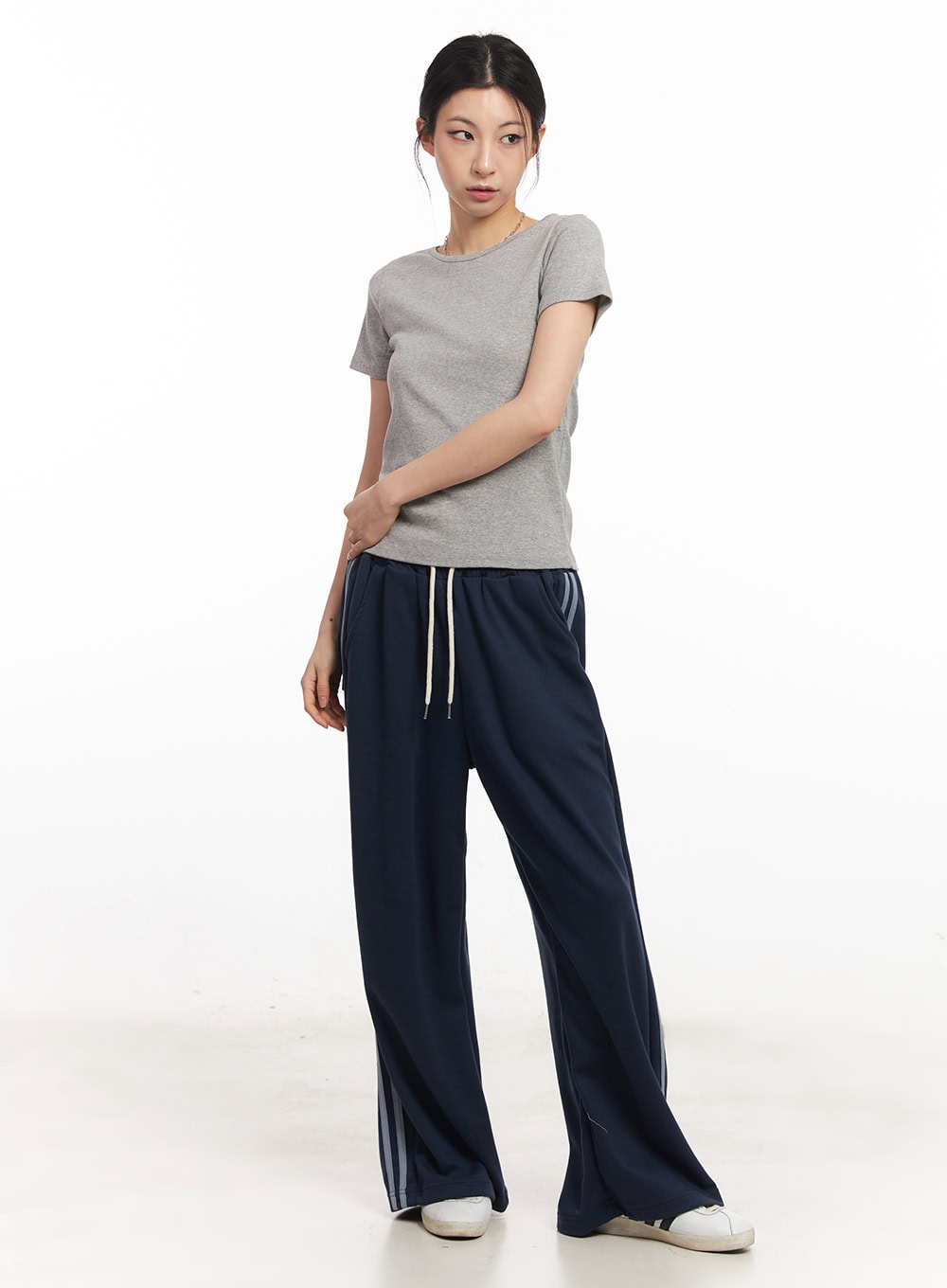 Cotton Wide-Leg Trackpants CA516