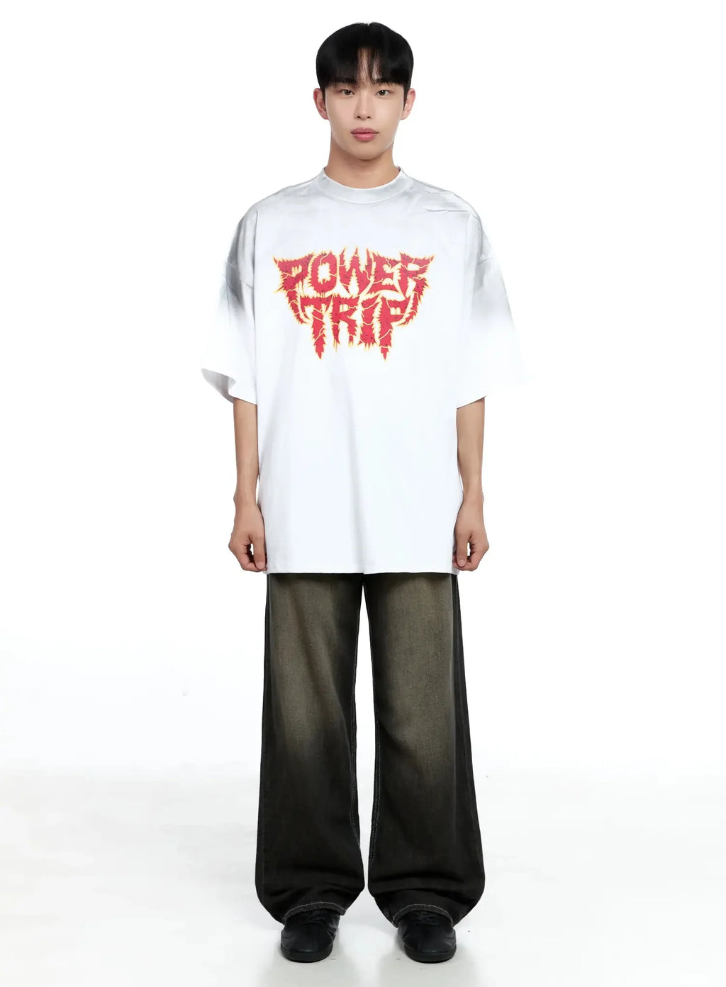 Men's Oversized Text Graphic T-shirt IG520