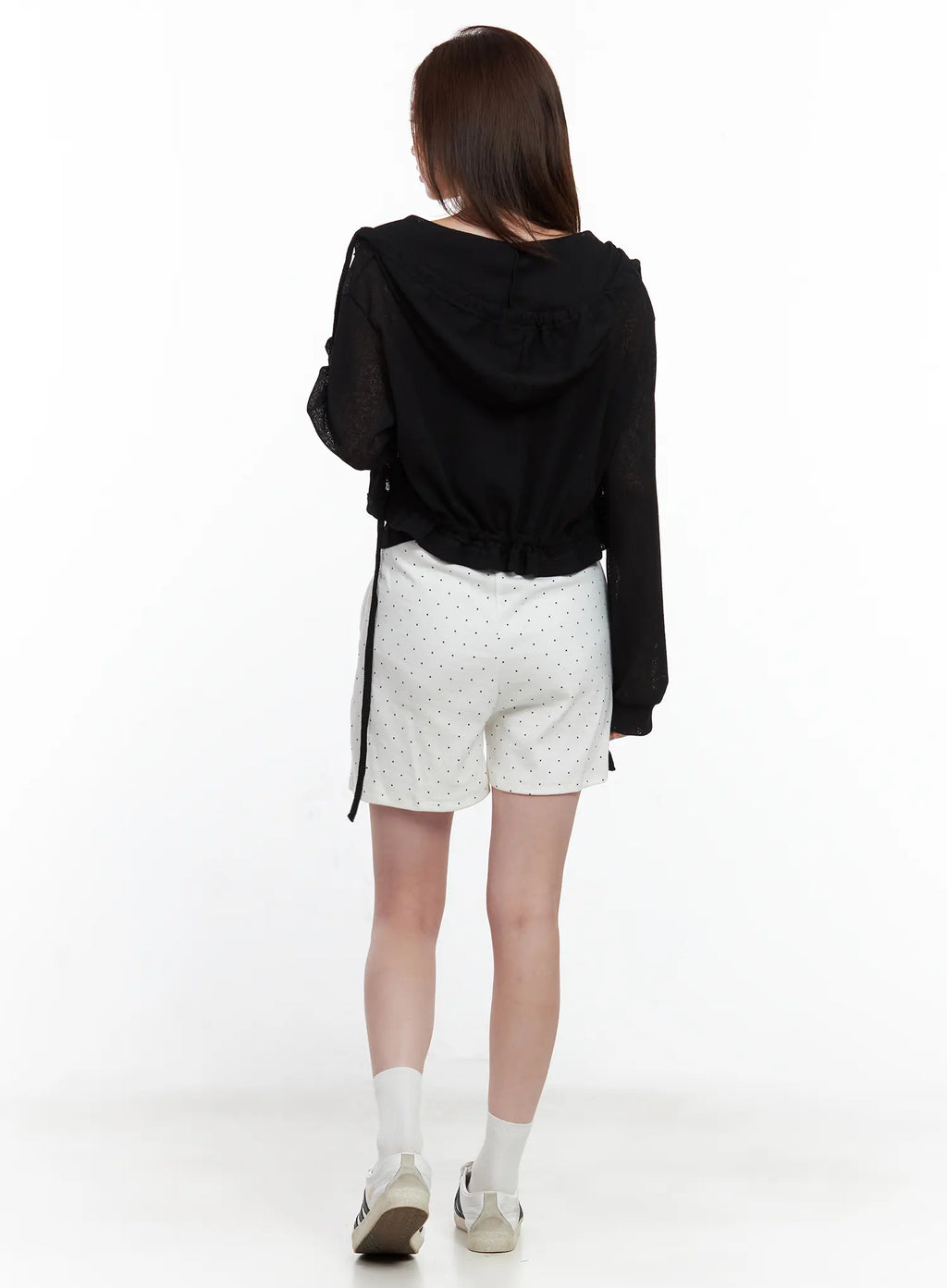 Mesh Button-Up Hoodie Cardigan CL502