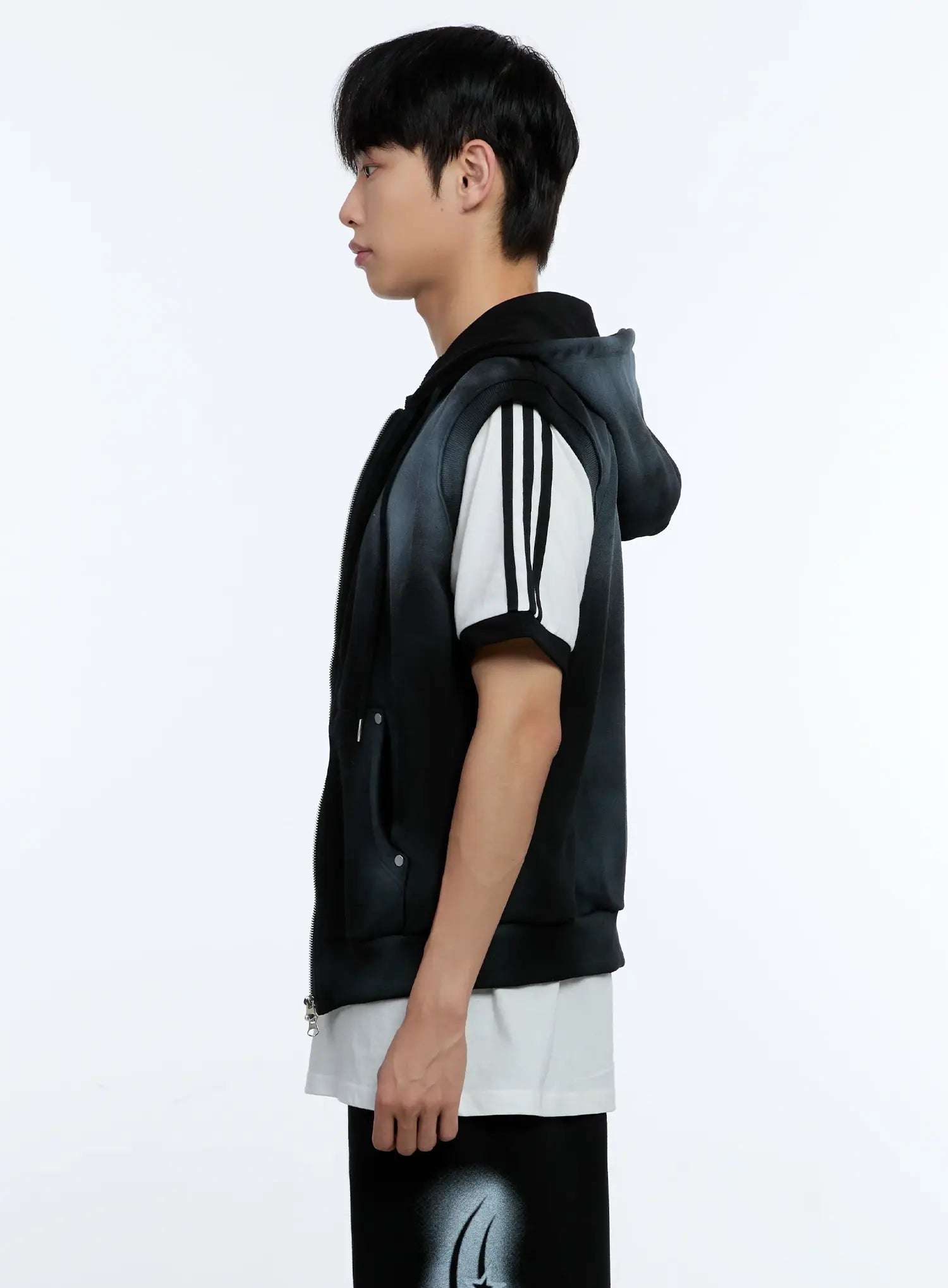 Men's Grunge Tie-Dye Sleeveless Hoodie IG515