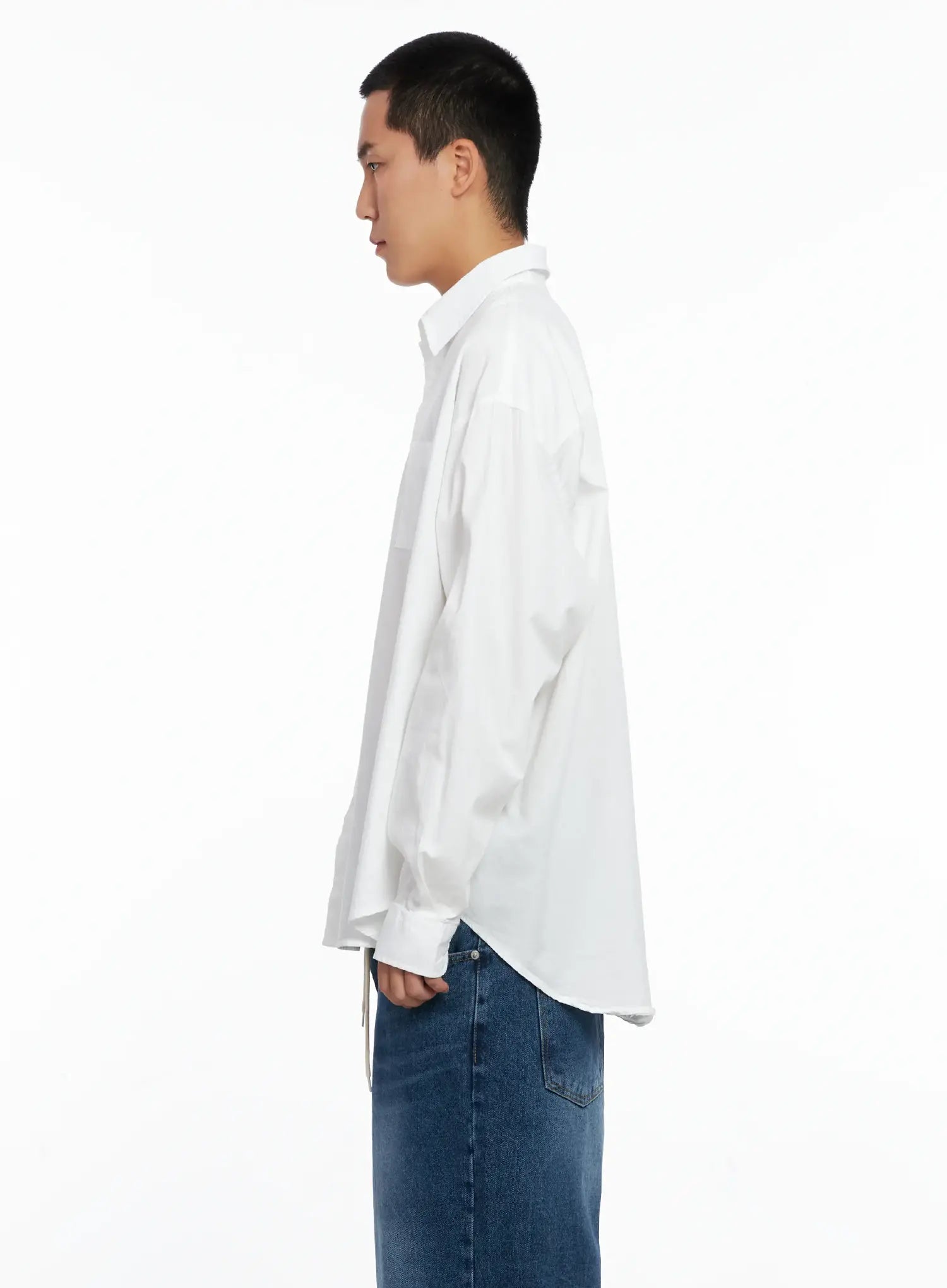 Men's Classic White Button-Up Shirt IS502
