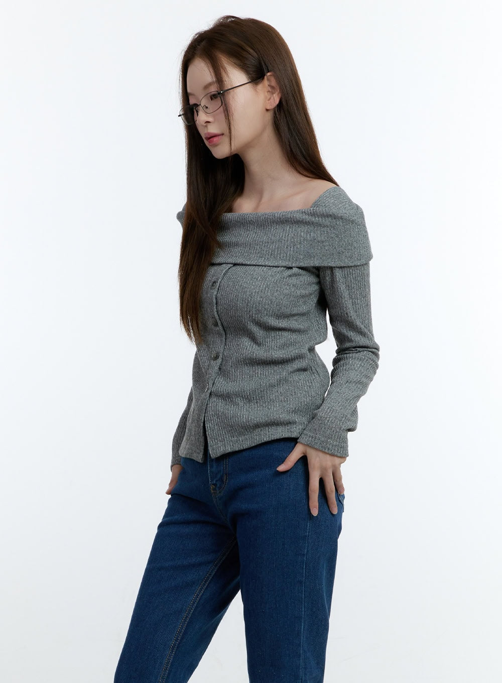 Cozy Buttoned Ribbed Sweater CF504
