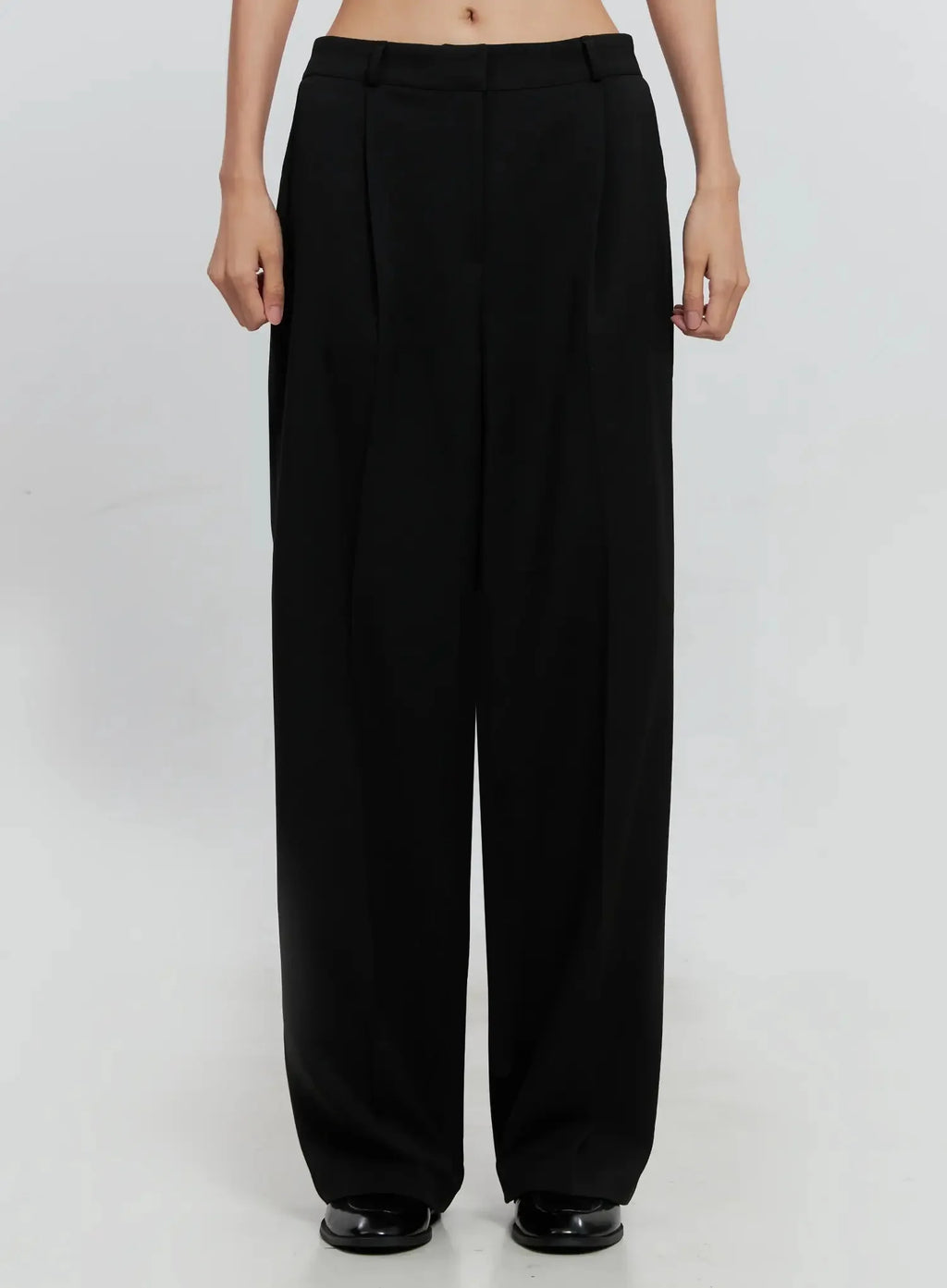 Pintuck Wide-Leg Slacks IS516