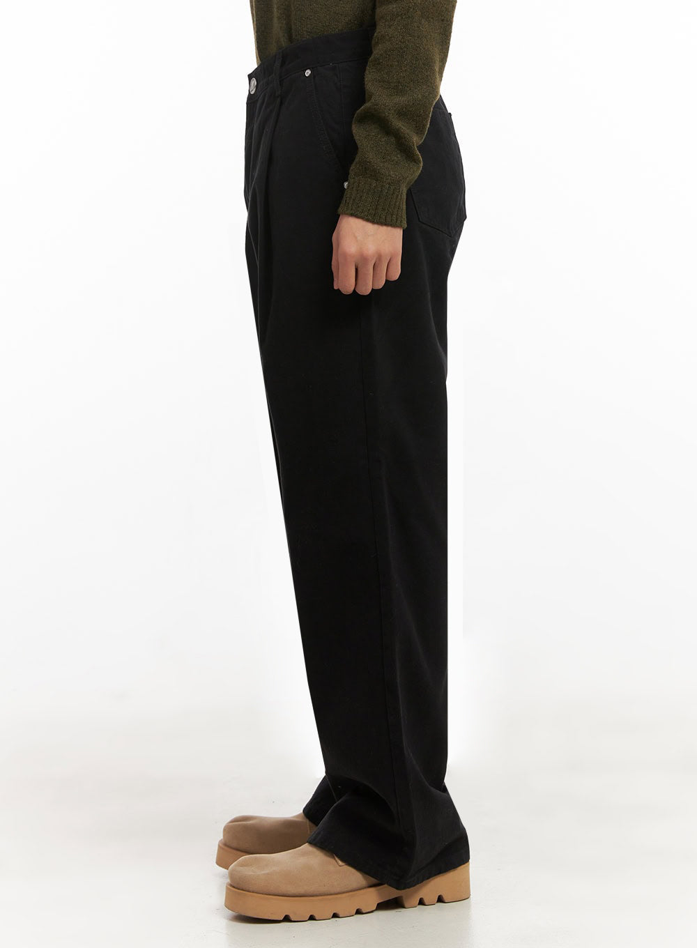 Men's Straight-Leg Solid Pintuck Pants ID427