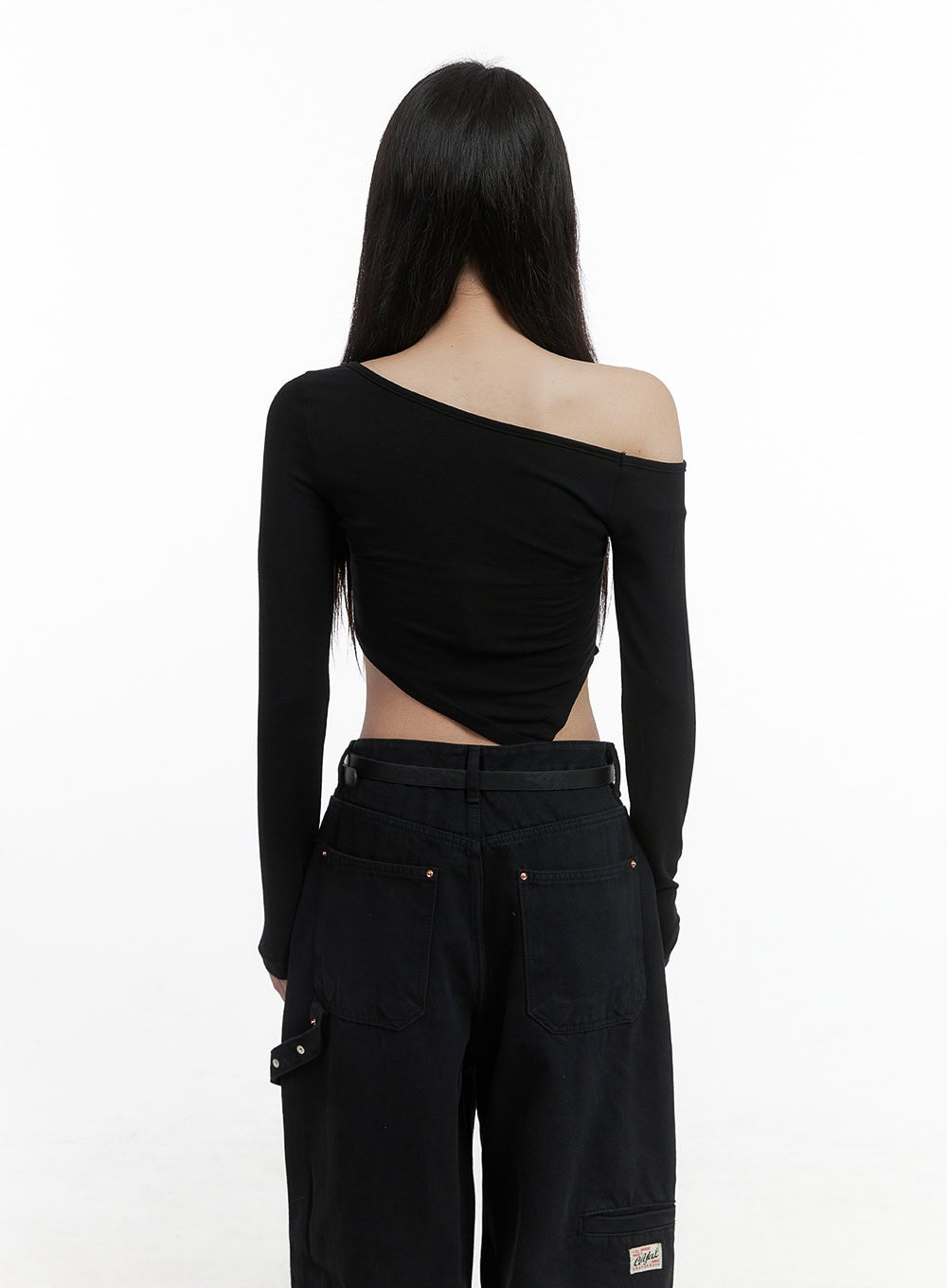 Unbalanced One-Shoulder Crop Top CS430