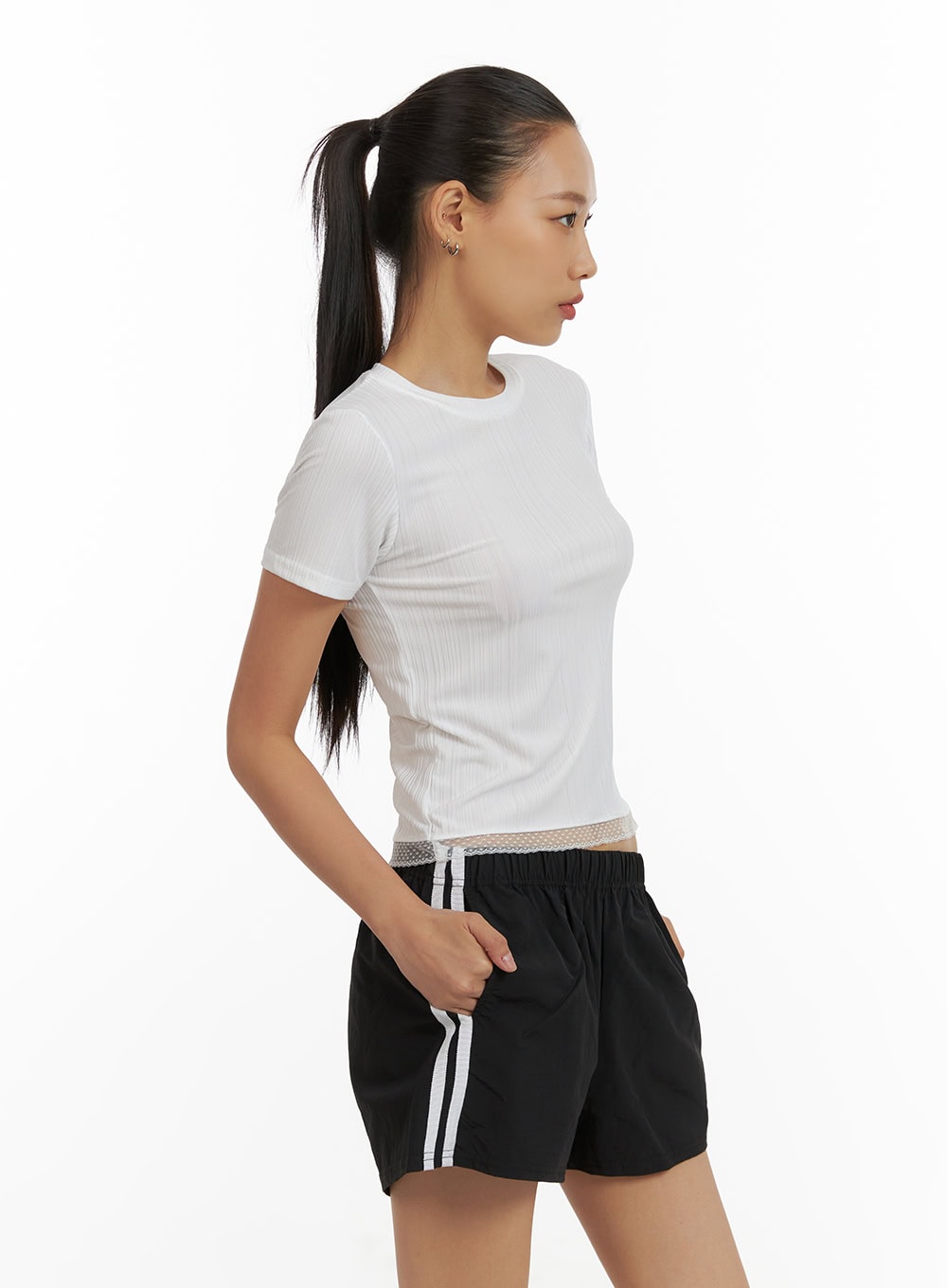 Lace Round Neck Tee CU414