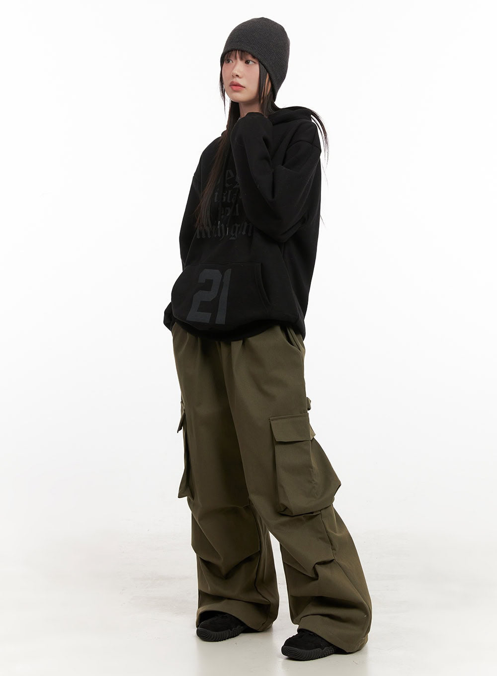 Unisex Oversized Cotton Cargo Pants CJ506