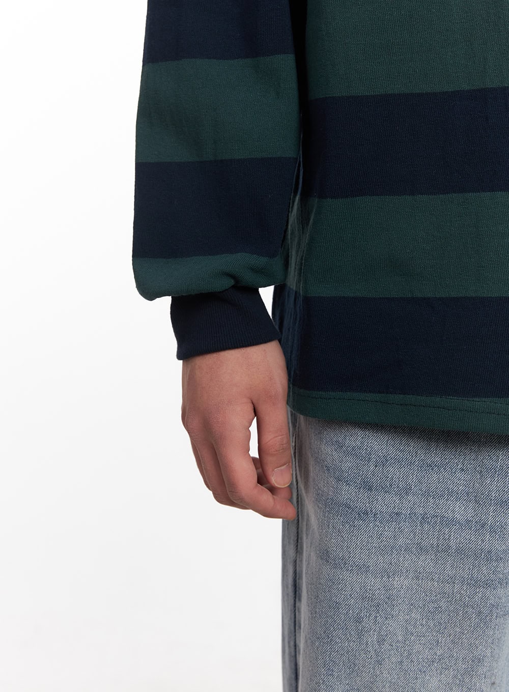 Men's Striped Long-Sleeve Collared Shirt IM514